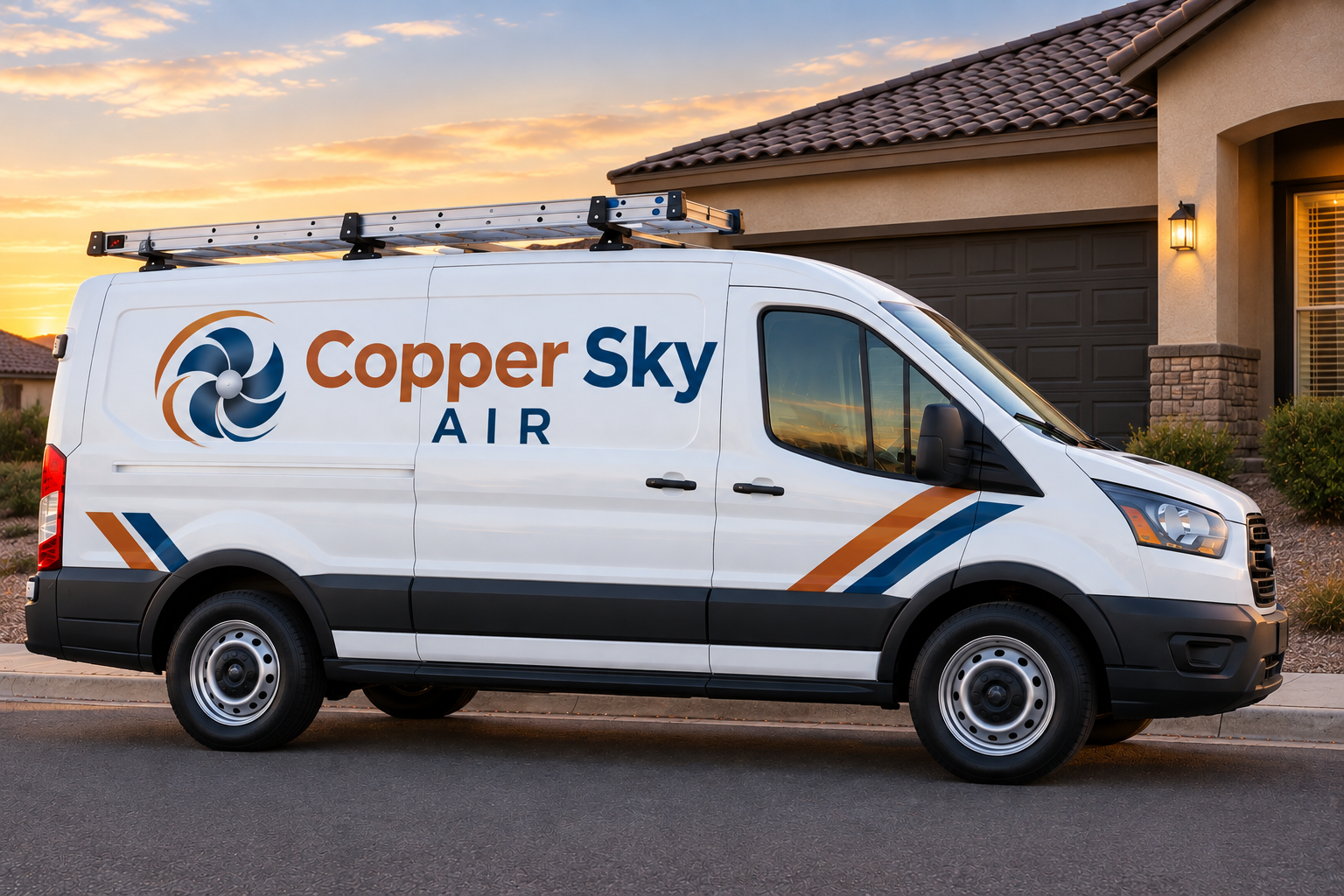 Copper Sky Air HVAC service van in Melbourne